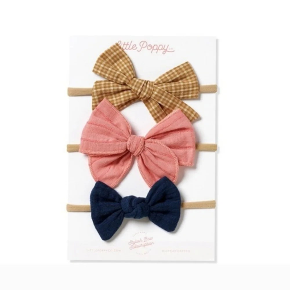NEW Little Poppy Co bow set